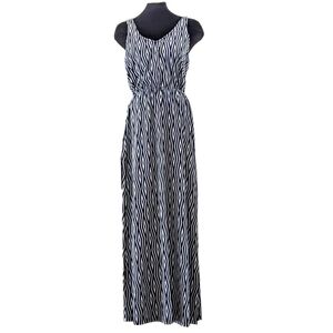 Gap Maxi Dress Argyle Print Blue White Sz Small Long
